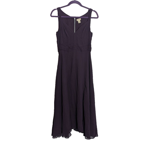 Anthropologie Eelevenses Deep Purple Midi Dress Size 6 B1 Whimsigoth Boho - Picture 1 of 5